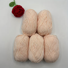 250g 5 Balls of Milk Cotton Wool Baby Thread for DIY Crochet Slippers