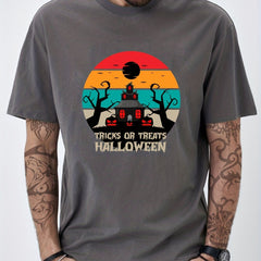 Haunted House Men's Graphic Crew Neck T shirt