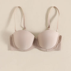 Glossy Molded Cup Push Up Bra Comfort Invisible Removable Strap T Shirt Bra