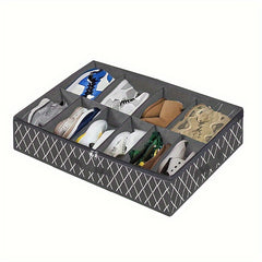2pcs Under Bed Shoe Storage Organizer Foldable Fabric Shoes Container Box