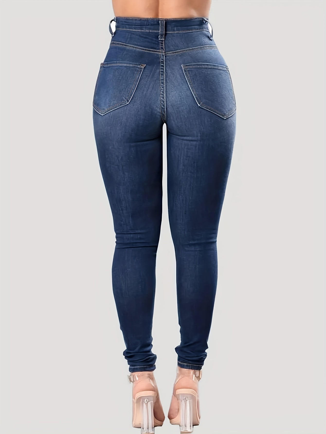Ripped Skinny High Rise Denim Pants