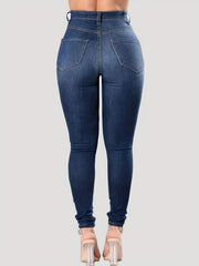 Ripped Skinny High Rise Denim Pants