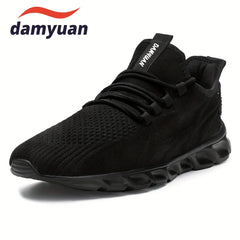 Men's Lace Up Knit Sneakers Breathable Outdoor Walking Shoes