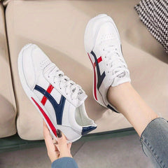 Women's Colorblock Sneakers Low Top Lace Up Walking Shoes