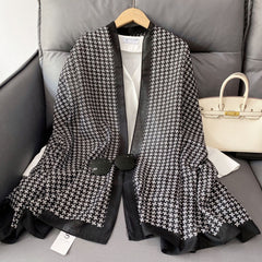 Geometric Pattern Wide Shawl Polyester Scarf