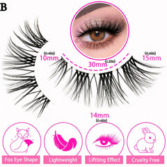 7 Pairs Cat Eye Lashes Curling Sexy DIY Extension Natural False Eyelashes