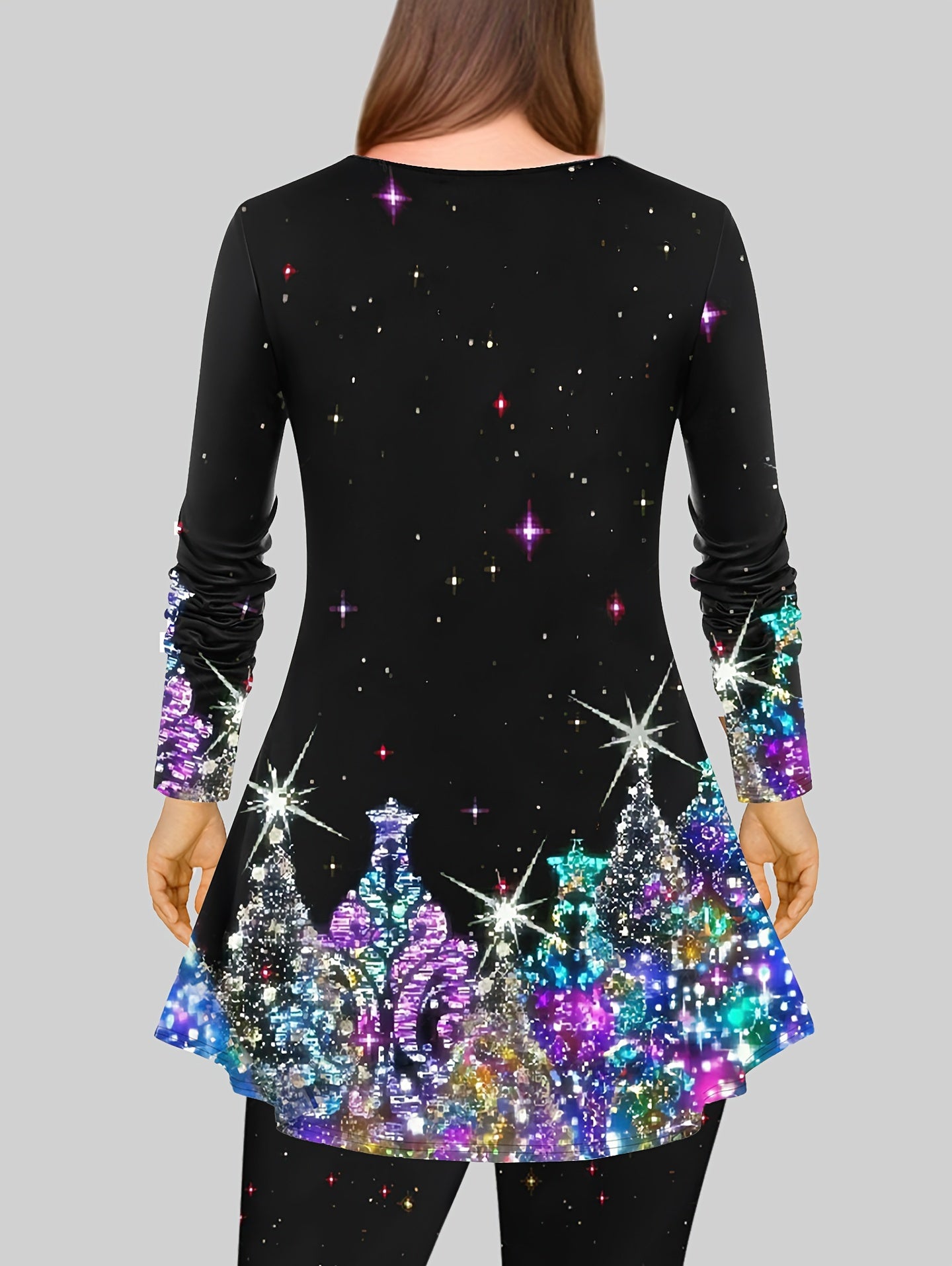 Christmas Casual Outfits Set Women's Plus Slogan & Graphic Print