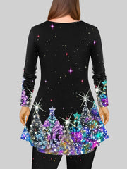 Christmas Casual Outfits Set Women's Plus Slogan & Graphic Print