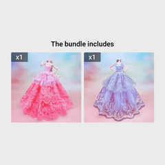 1/6 Scale Doll Clothes Set - Party Dress, Tank Top, Skirt, Coat, Jacket