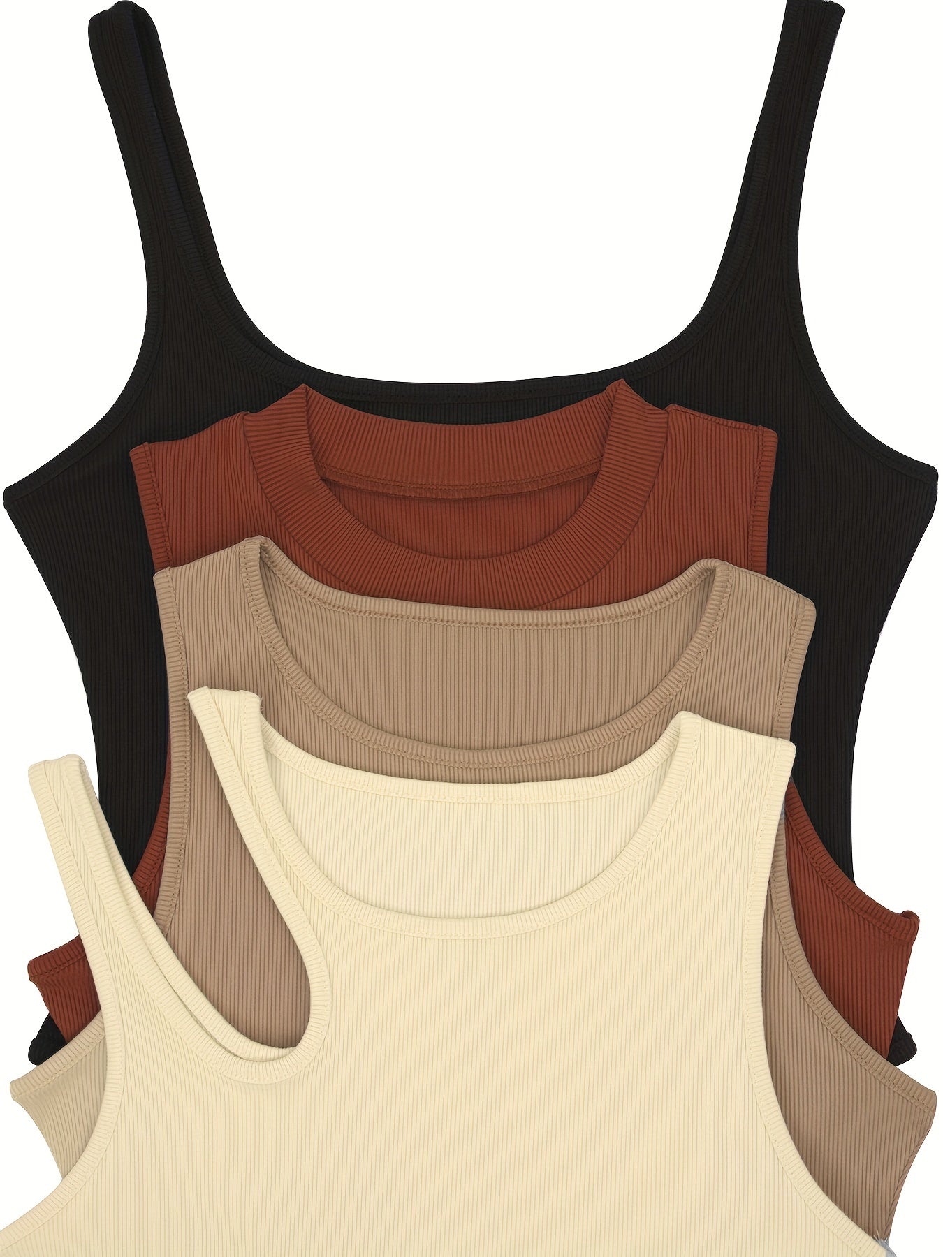 Ribbed Knit Bodysuit 4 Pack Sleeveless Casual Bodysuits