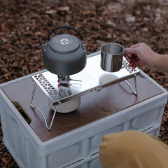 Portable Stainless Steel Folding Outdoor Table for Camping and Barbecue
