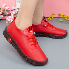 Women's Anti-slip Lace Up Flat Sneakers Comfy Round Toe Shoes
