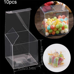 10pcs Transparent Plastic Candy Boxes Gift Bags Wedding Favors