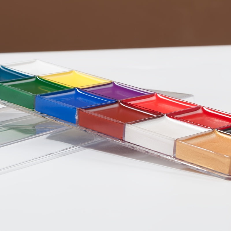 12 Colors Face Body Paint Palette with Brushes