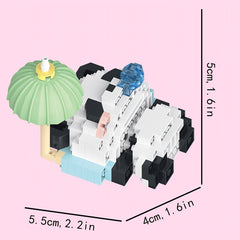 Cartoon Panda Building Blocks Toys DIY Mini Animals Assembly Models Toys