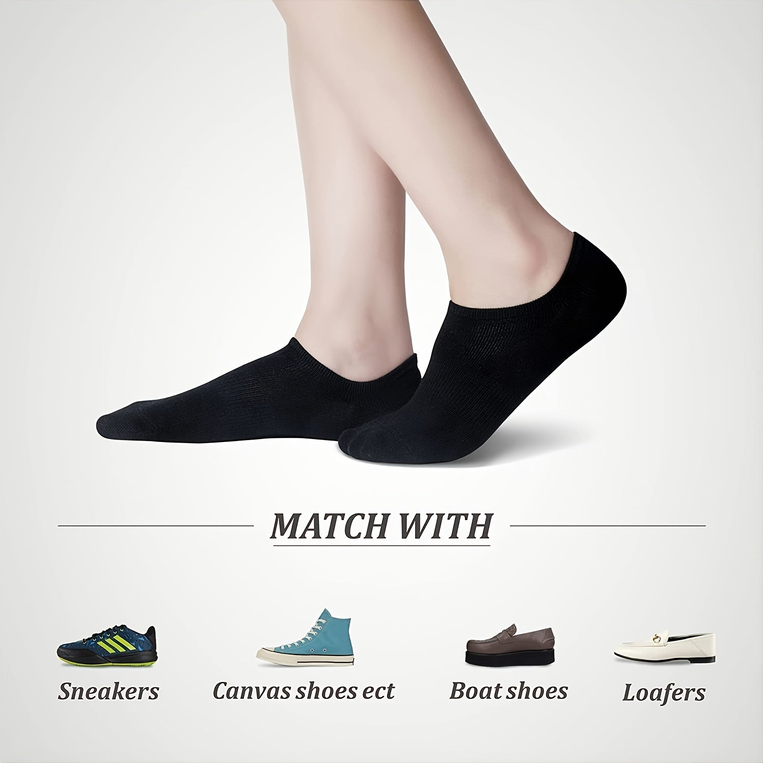 5 Pairs Invisible Non Slip Ankle Socks Women's Stockings