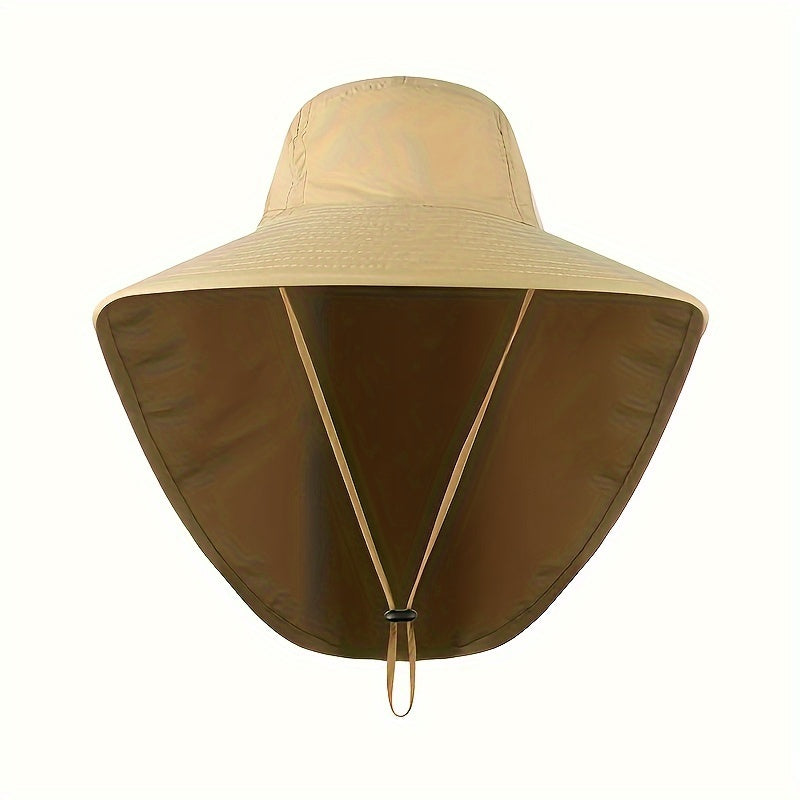 Men's Wide Brim Bucket Hat Breathable Adjustable Solid Hat