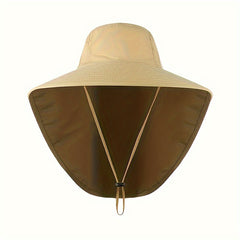 Men's Wide Brim Bucket Hat Breathable Adjustable Solid Hat