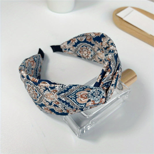 Boho Criss Cross Wide Headband for Women Girls