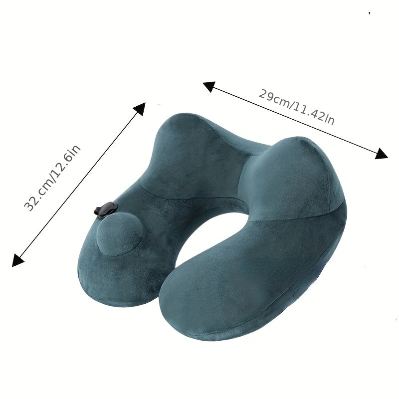 Automatic Press Inflatable U Pillow Camping Travel