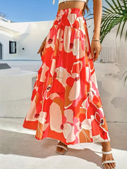 Floral Print High Waist Skirt for Women