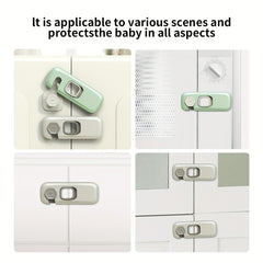 2pcs Child Safety Locks, No Drilling, Kitchen Drawer & Cabinet
