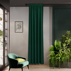 Dark Green Thickened Curtain Rod Pocket for Living Room Bedroom
