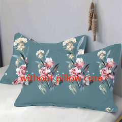 Flower Pattern Duvet Cover Set Soft Comfortable Bedding
