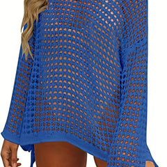 Crochet Hollow Out Split Side Cover Up Dress