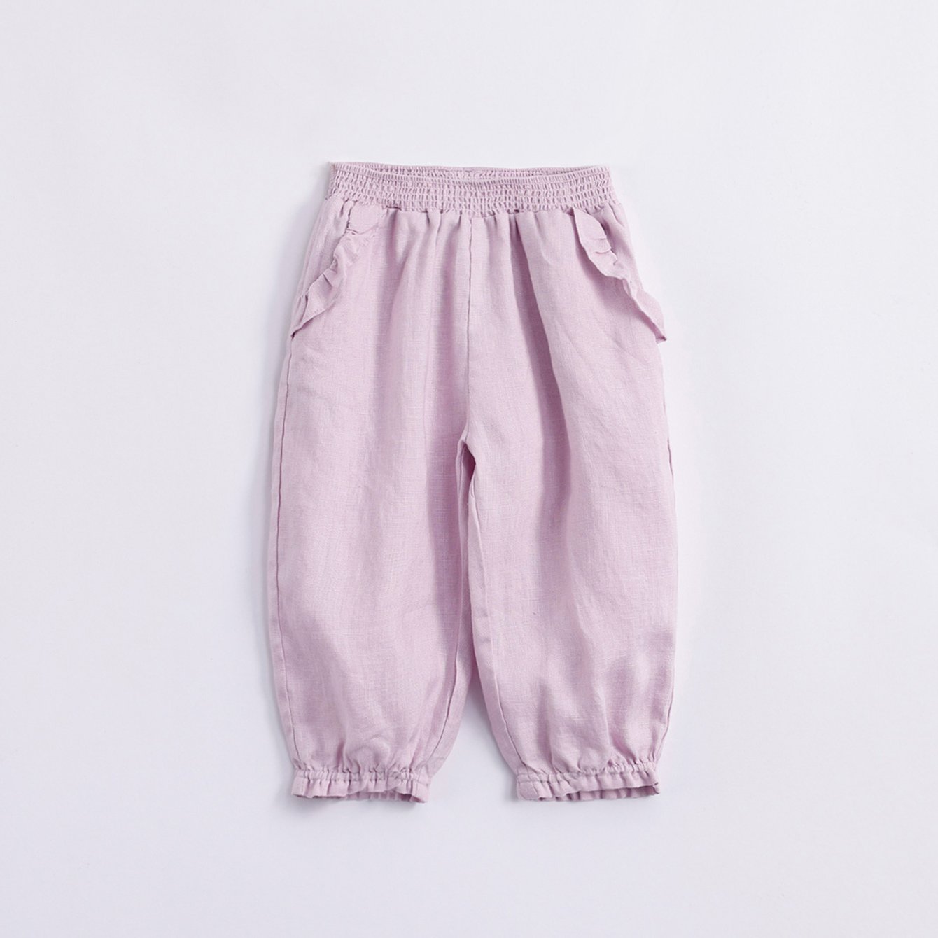 Girls Summer Linen Pants Kids Lace Tunic Casual Pants