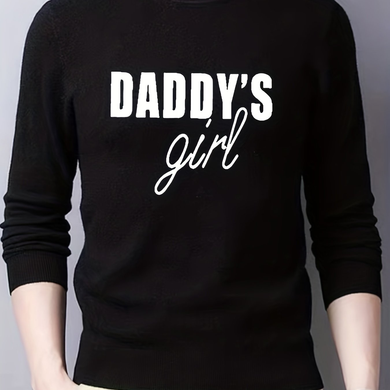 Daddy's Girl Knitted Sweater Men's Warm Pullover for Fall Winter