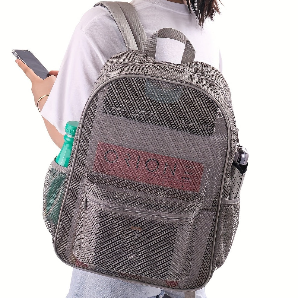 Semi Transparent Mesh Backpack Heavy Duty Lightweight Beach Bag