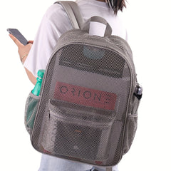 Semi Transparent Mesh Backpack Heavy Duty Lightweight Beach Bag