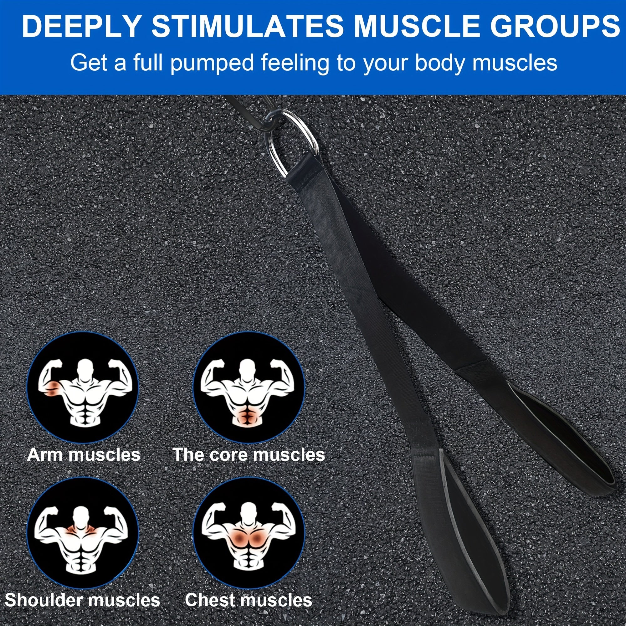 Tricep Training Rope With Cable Attachment Pull Down Rope