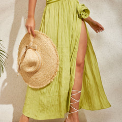 Ruched Skirts High Waist Floral Vacation Skirts