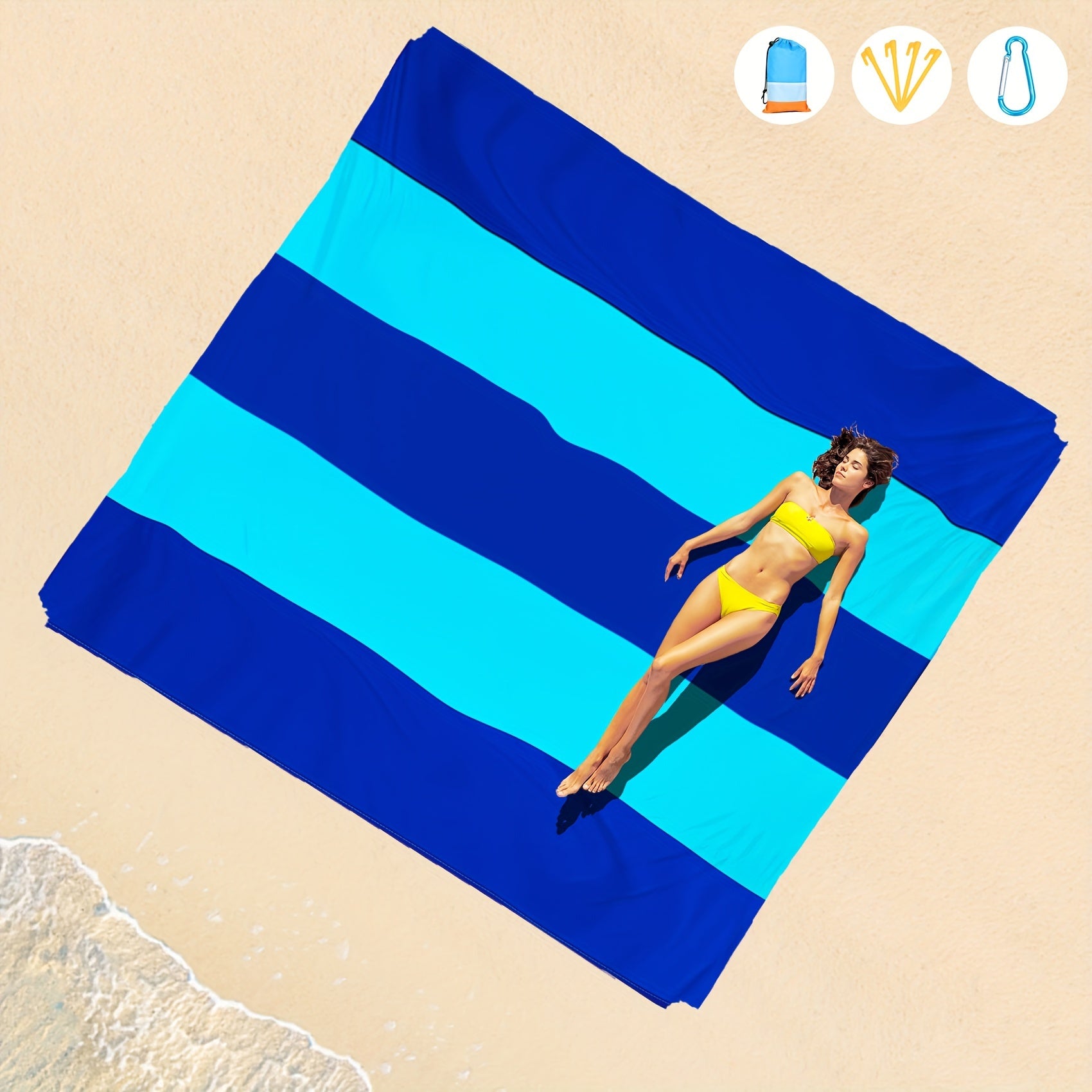 Waterproof Sandproof Beach Blanket Lightweight Mat for Outdoor Travel Camping