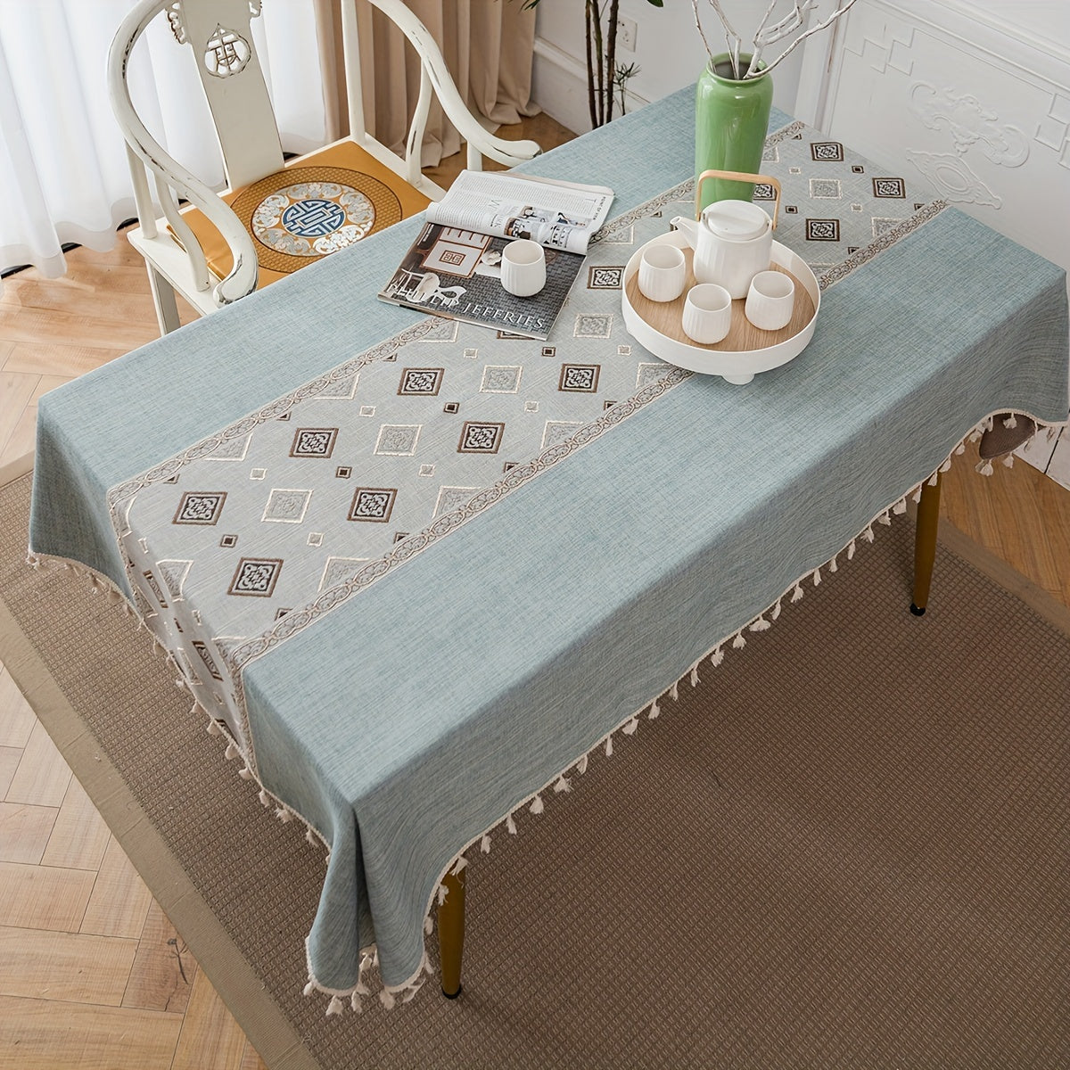 Durable Tablecloth for Dining Room Kitchen Living Room TV Cabinet Co