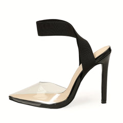 Women's Point Toe Clear Stiletto Sandals for Party