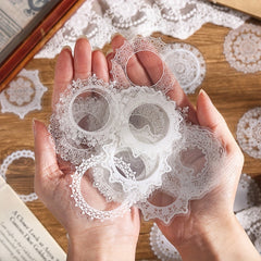 30pcs Retro Hollow Lace Stickers Pack DIY Craft Decoration