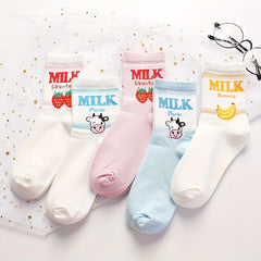 5 Pairs Cartoon Print Socks Women's Stockings & Hosiery