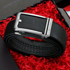 Men's Leather Belt with Automatic Buckle