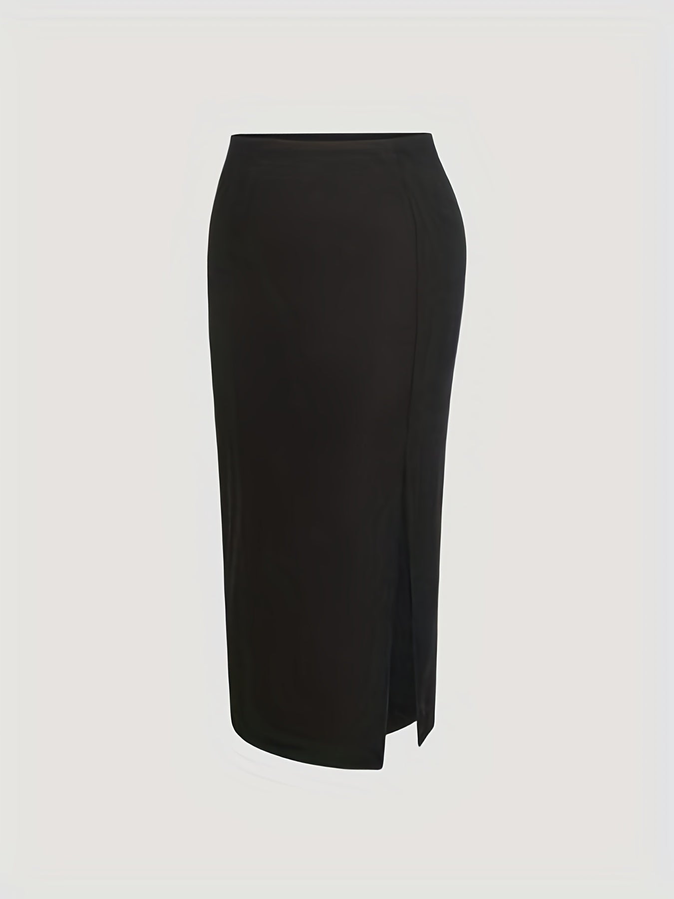 Ribbed High Rise Slim Fit Midi Skirt