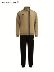 Men's 2 Piece Casual Jacket and Sweatpants Set for Spring Autumn