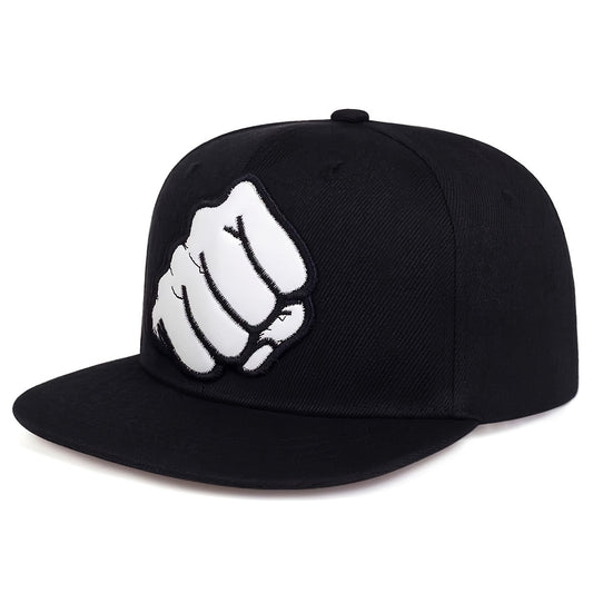 Fist Patched Baseball Cap Outdoor Sun Hat Flat Brim Cap