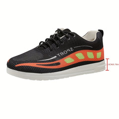 Women's Geometric Pattern Sneakers Lace Up Low Top Knit Mesh Shoes