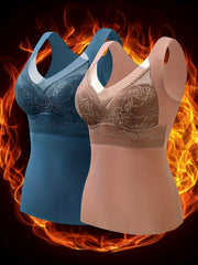 2-Pack Lace Tank Tops V Neck Thermal Underwear Women's Lingerie