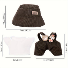 Doll Suspender Set with Hat, Coat, Pants