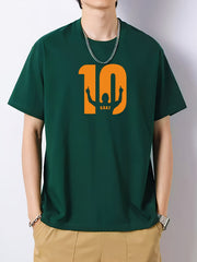Men's Cotton Graphic Crew Neck T-shirt for Summer
