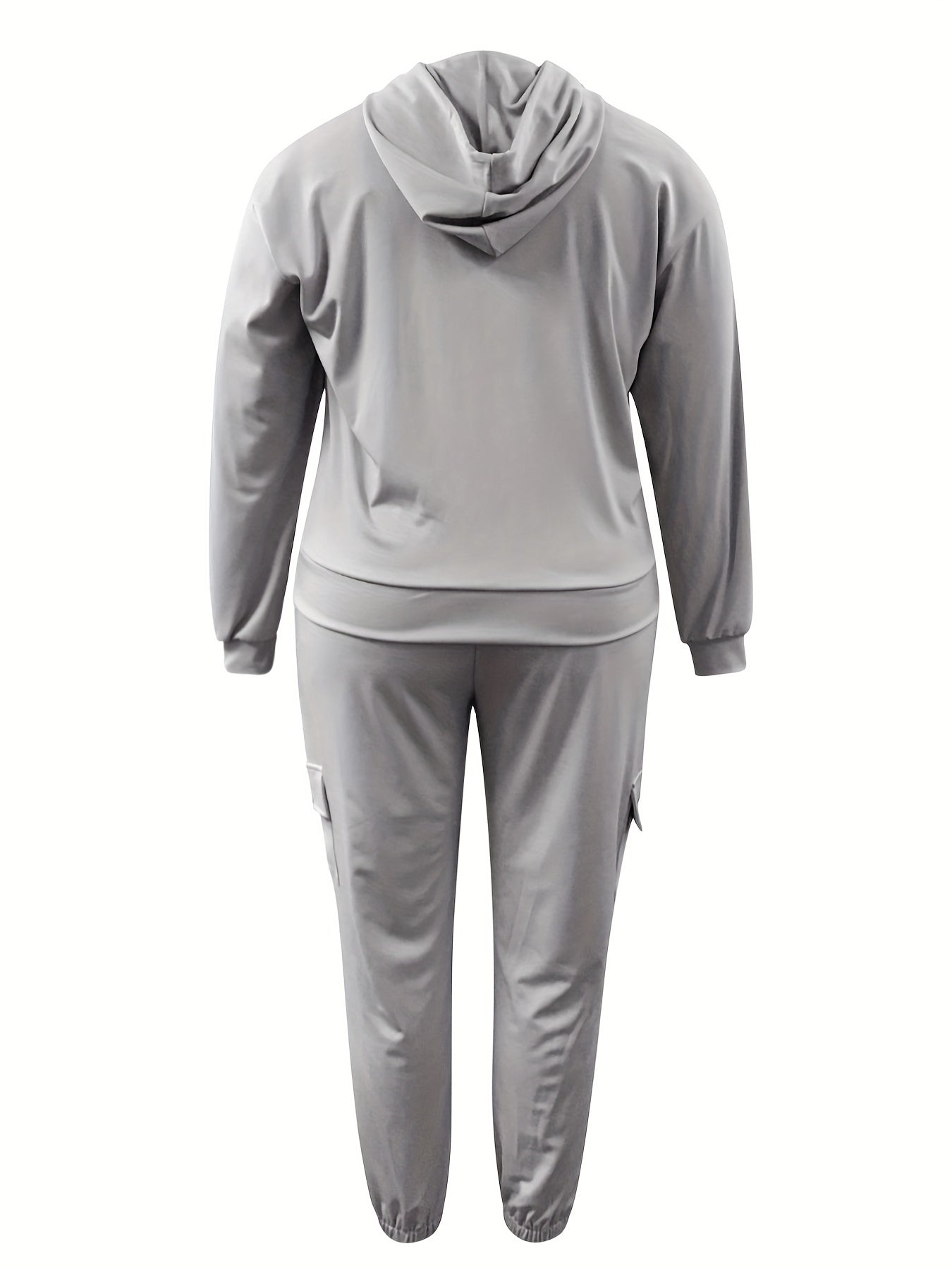 Women's Solid Hoodie & Cargo Joggers Set