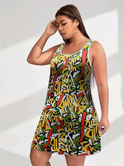 Allover Print Square Neck Stretch Nightdress